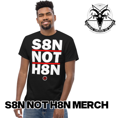 Get Satan Not Hatin' merch on the Global Order of Satan website